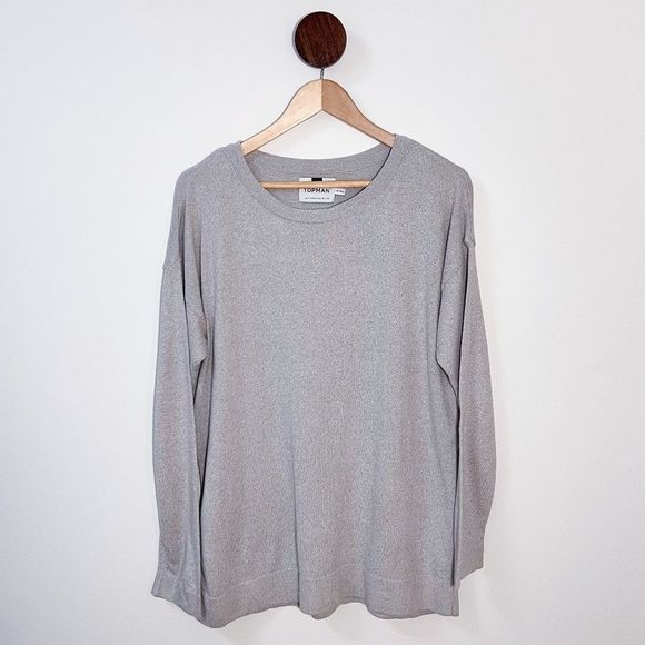Topman - Oversized Boxy Sweater - Grey - Small - Picture 1 of 7